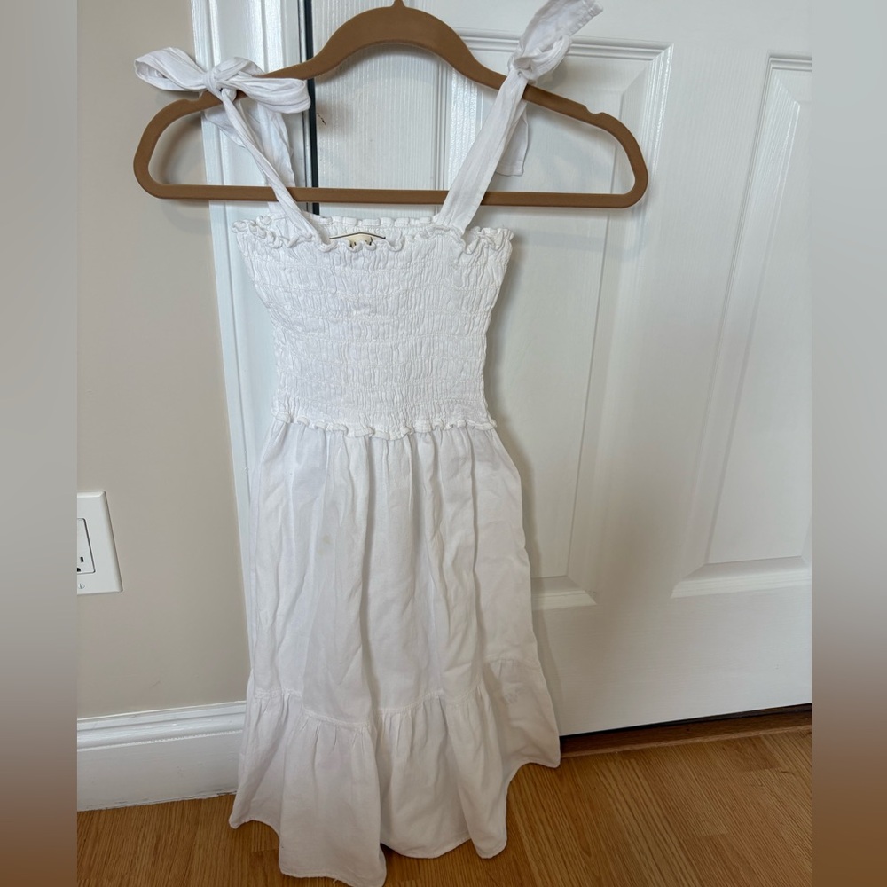 White Sleeveless Kids Dress